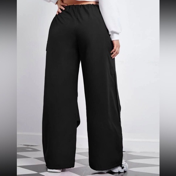 Plus Flap Pocket Side Drawstring Waist Pants - Picture 2 of 2